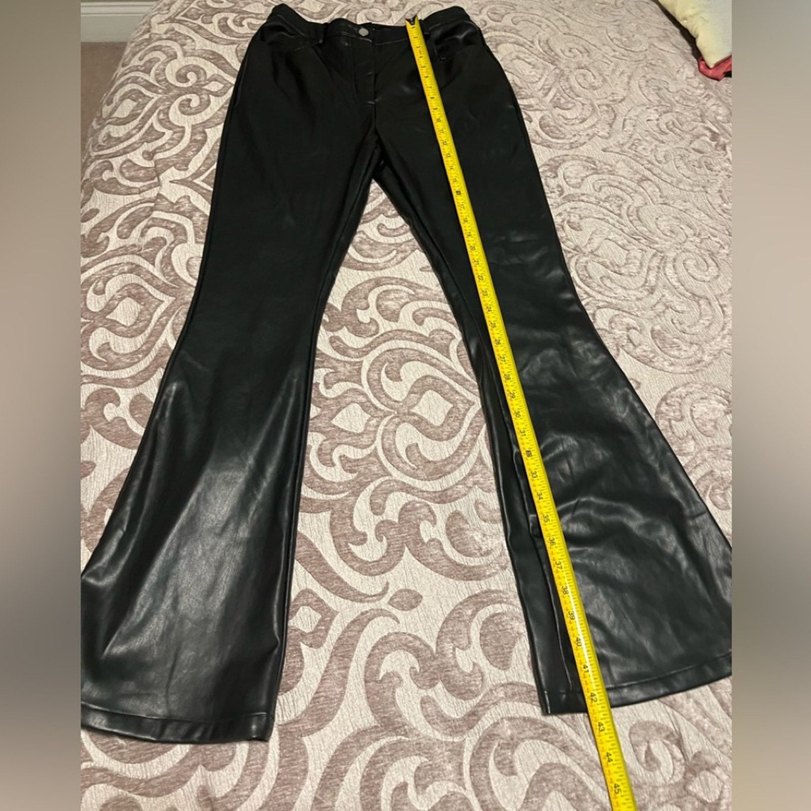 Boohoo Boohoo Kourtney Kardashian Barker Wide Leg Faux leather Size 28" / US 6 / IT 42 - 9 Thumbnail