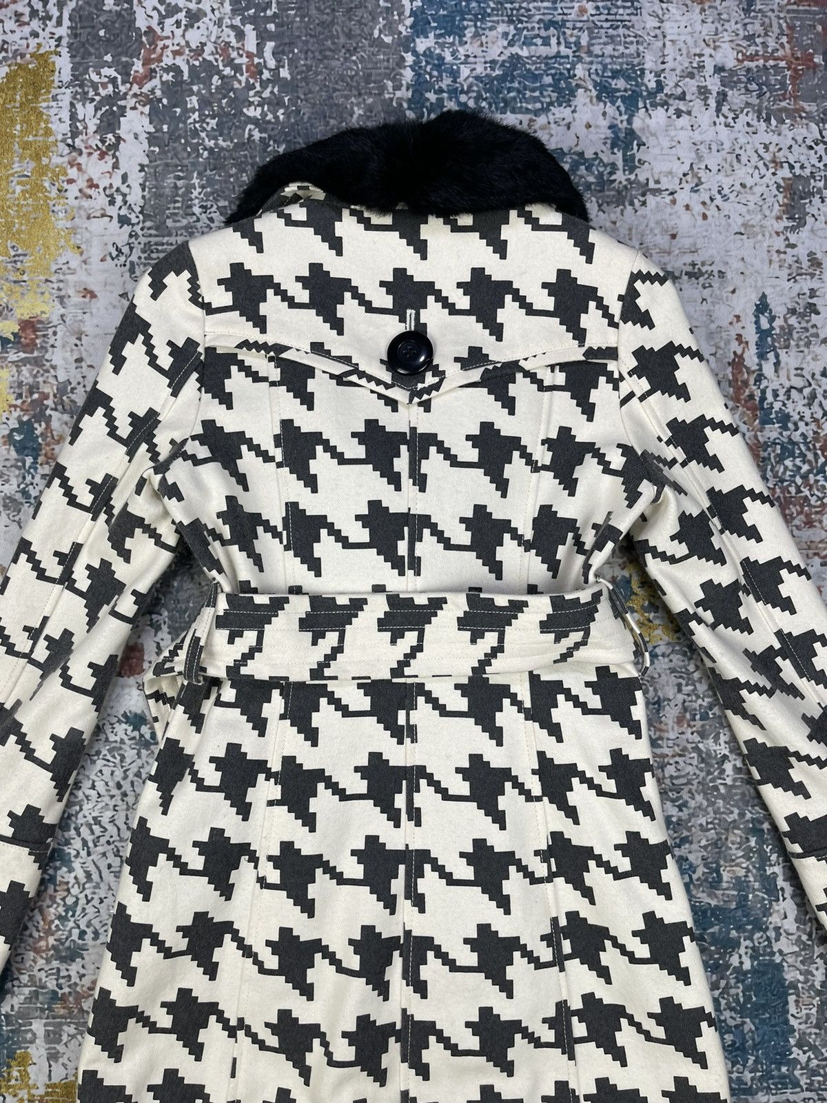Japanese Brand Spiral Girl Houndstooth Print Double Breasted Coats Size S / US 4 / IT 40 - 7 Thumbnail
