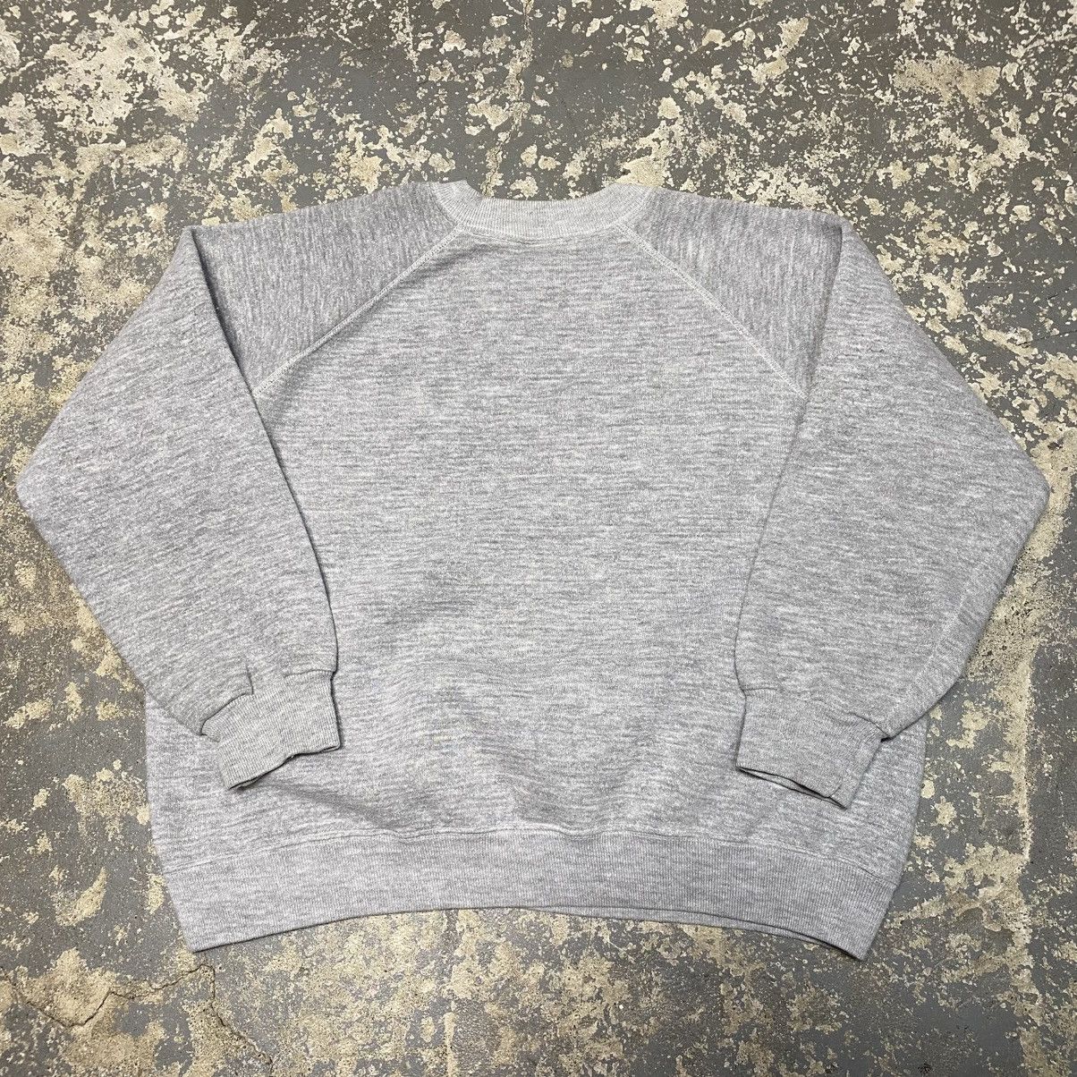 Vintage True Vintage Blank Grey 70s Crewneck Sweatshirt Size US L / EU 52-54 / 3 - 7 Thumbnail