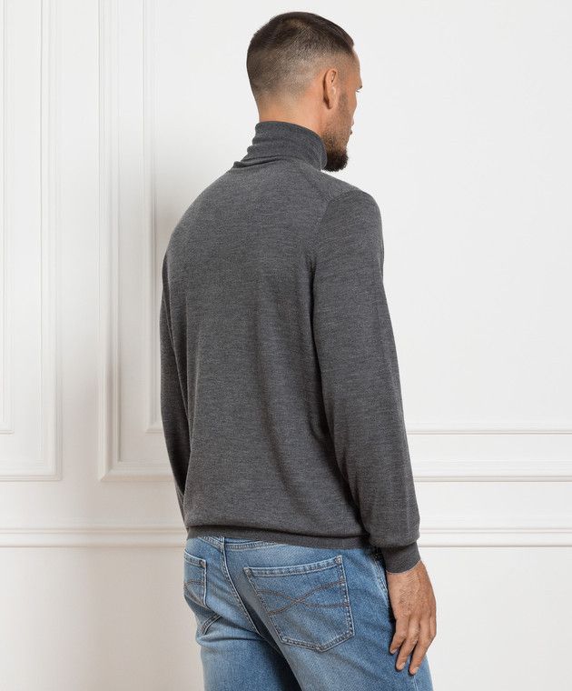 Brunello Cucinelli o1w1db10924 Turtleneck in Grey Size US XXL / EU 58 / 5 - 2 Thumbnail