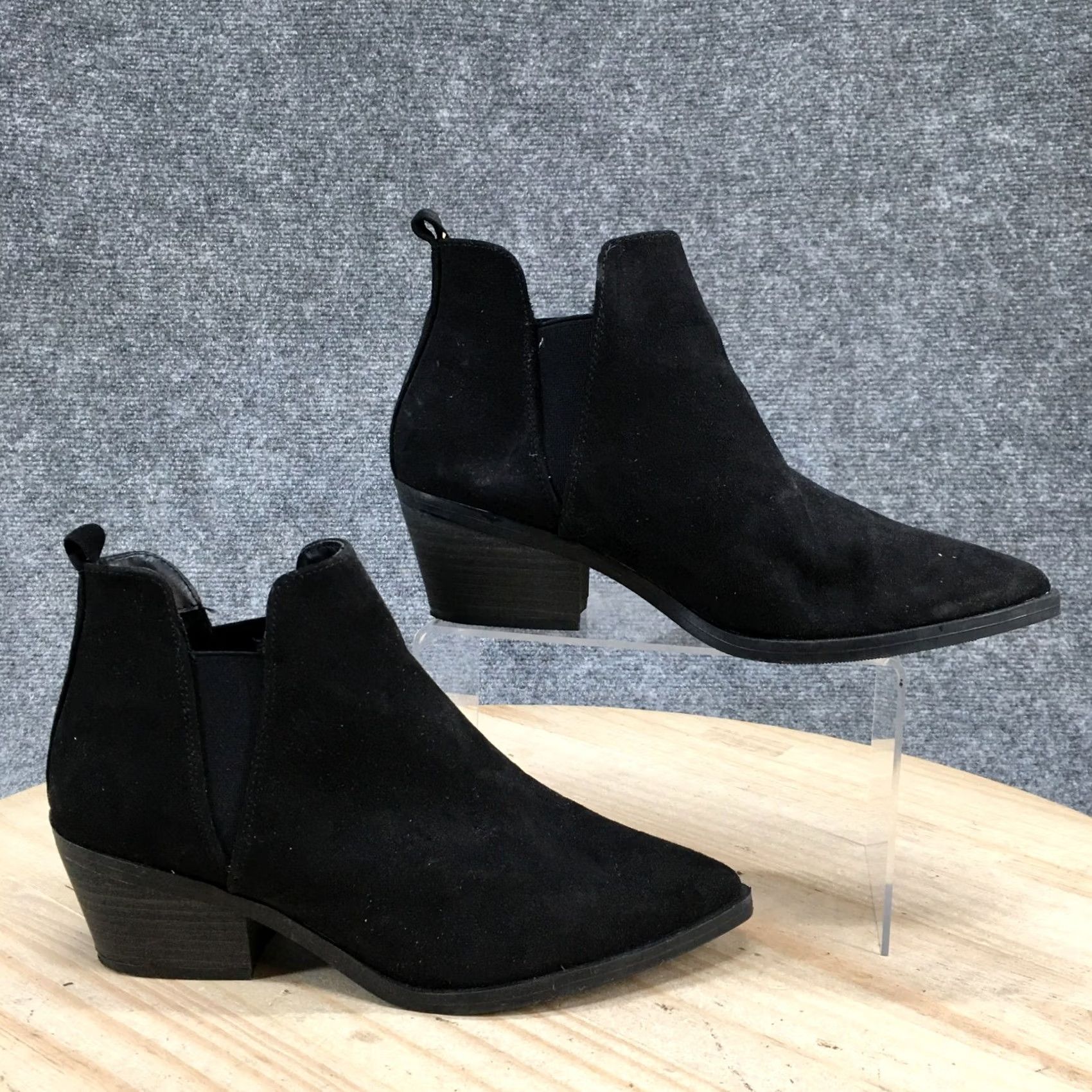 Vintage Universal Thread Boots Womens 6 Sylvie Ankle Bootie Black Pull On Pointed Toe Size US 6 / IT 36 - 2 Thumbnail