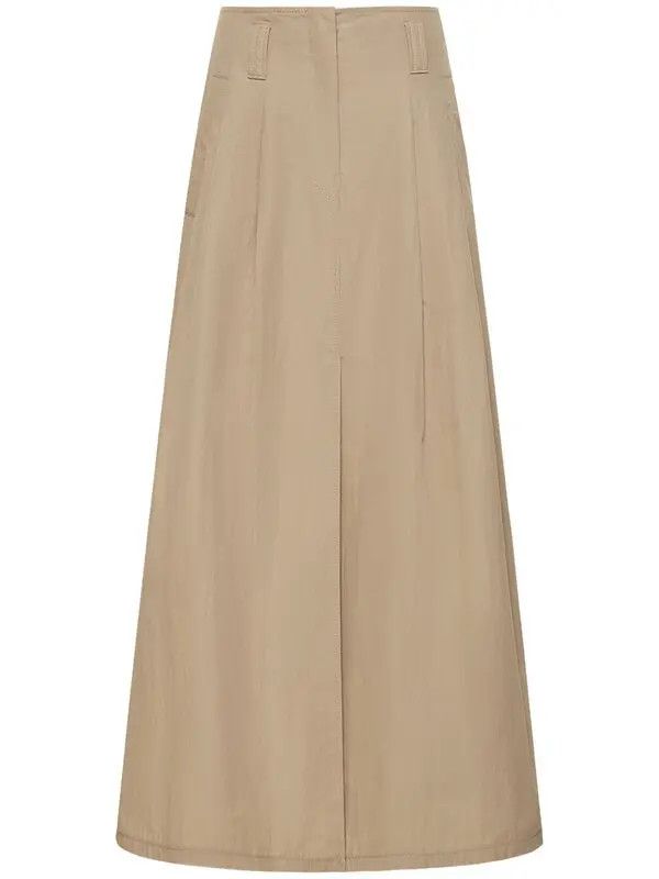 Brunello Cucinelli o1y0725 Maxi Skirt in Beige Size 26" / US 2 / IT 38 - 1 Thumbnail