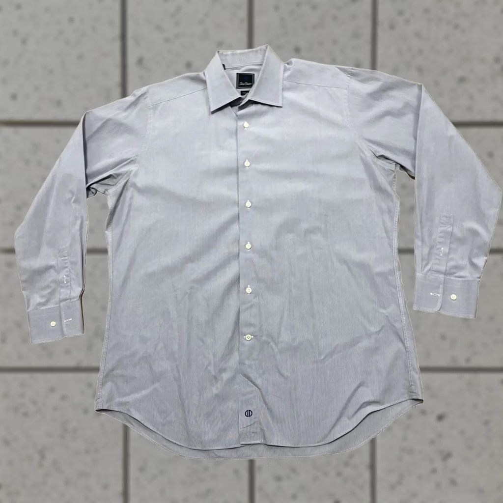David Donahue David Donahue Shirt Men 17.5 34/35 Purple Mauve Lilac Cotton Long Sleeve Gingham Slim Dress Shirt Mens Size US XXL / EU 58 / 5 - 1 Thumbnail