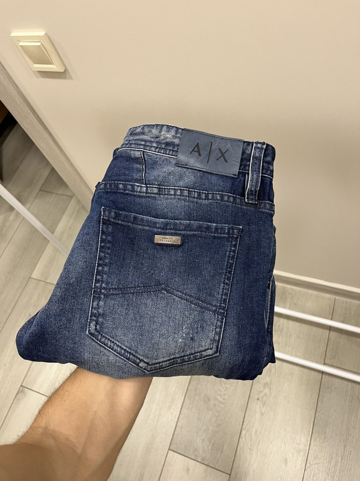 Japanese Brand Vintage Emporio Armani Y2K Denim Straight Jeans Old Money Size US 34 / EU 50 - 1 Thumbnail