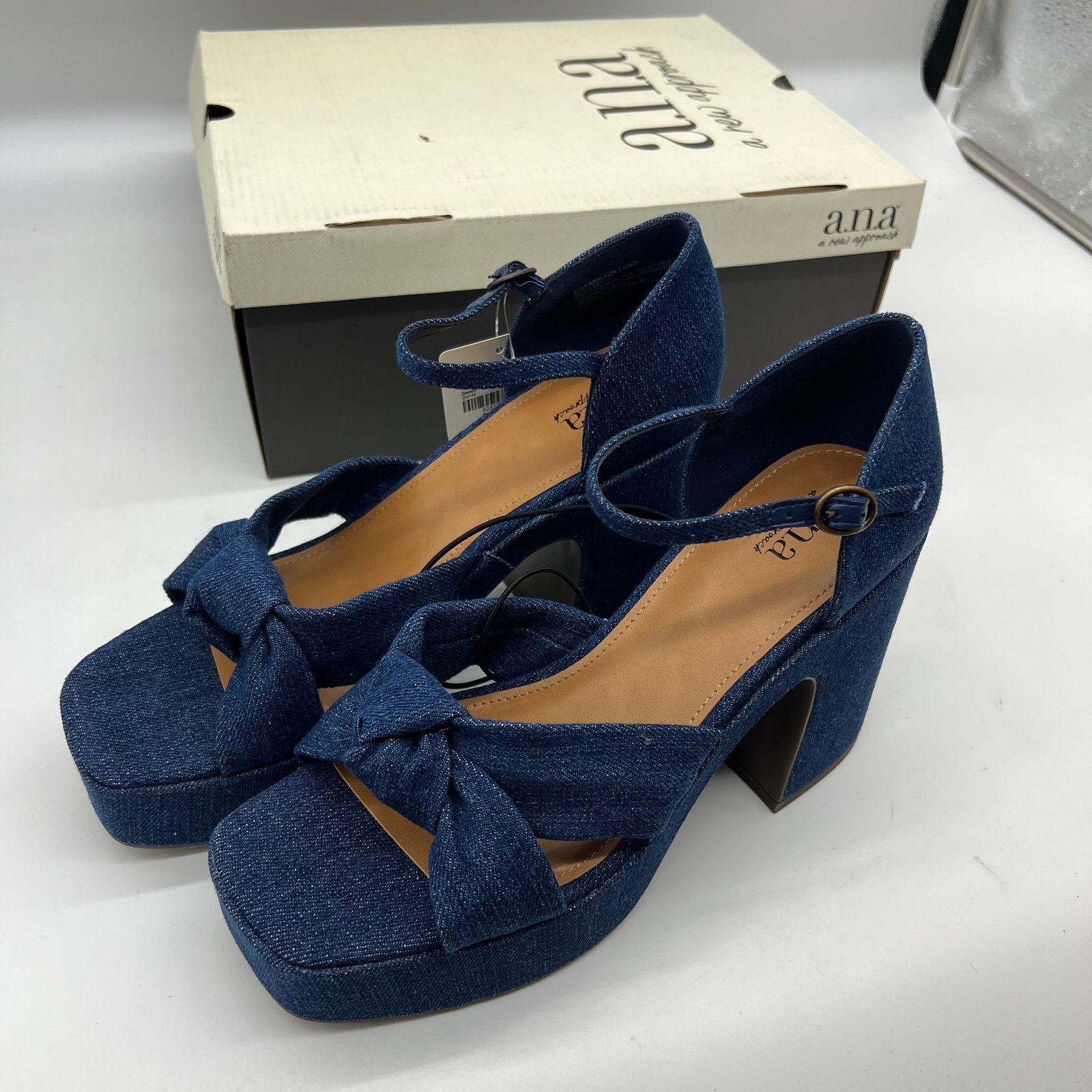 Other a.n.a Womens Holland Heeled Sandals Denim Platform Size US 9.5 / IT 39.5 - 10 Thumbnail