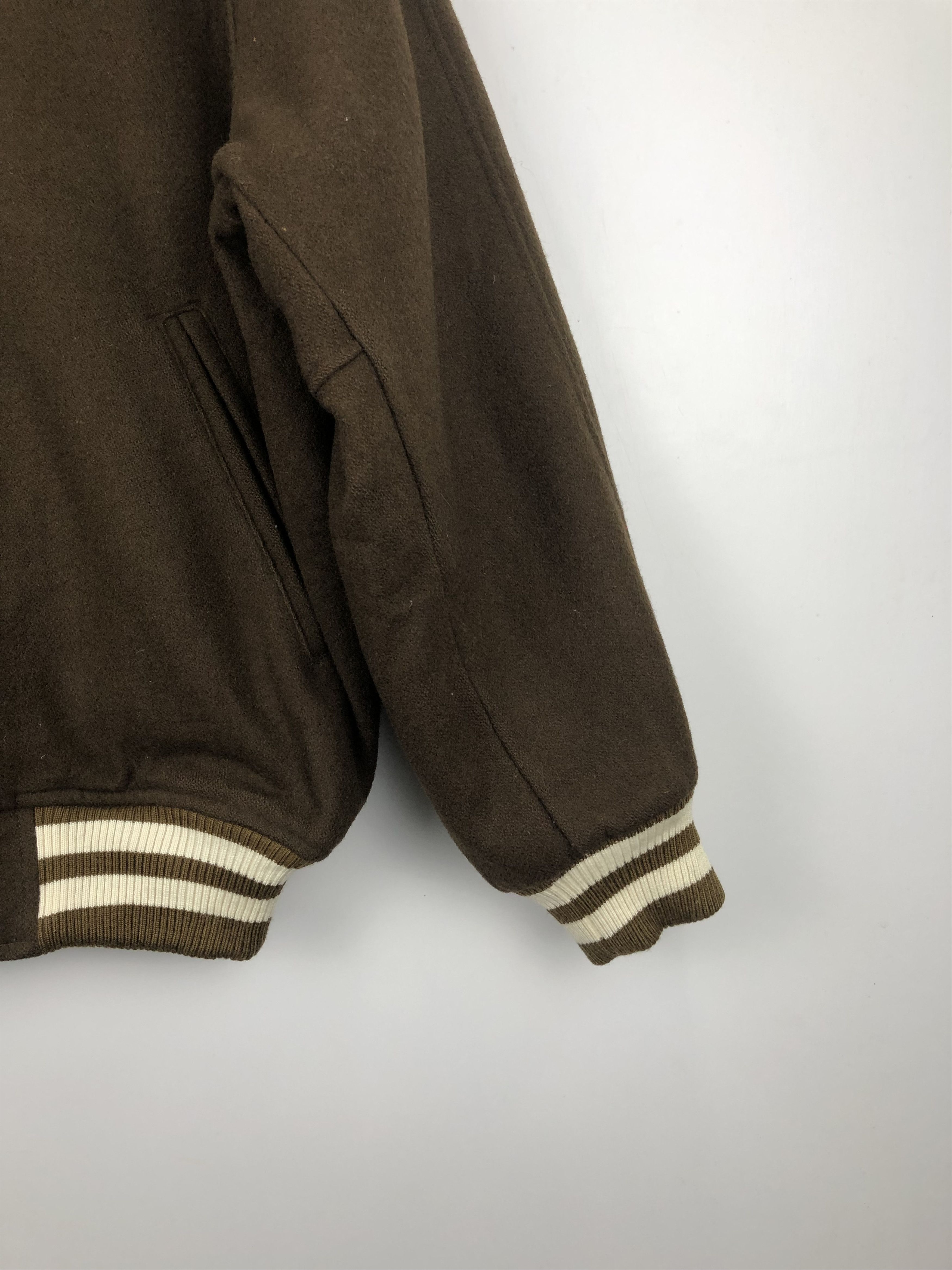 ABAHOUSE Vintage 90s Abahouse Wool Varsity Jacket Brown V0430 Size US L / EU 52-54 / 3 - 5 Thumbnail