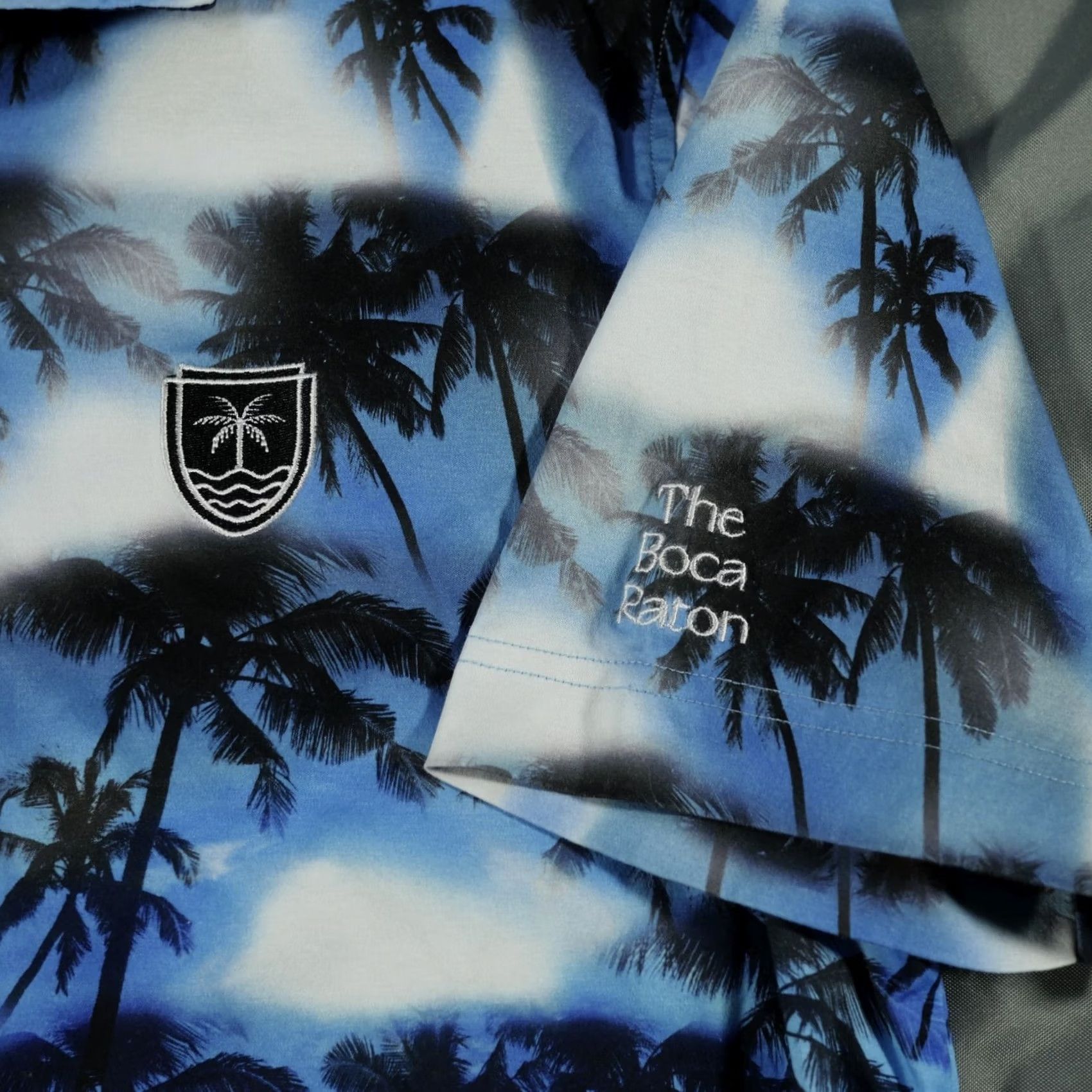 BUGATCHI BUGATCHI Polo Shirt Mens L Blue Ocean Hendrix Palm Trees Golf Patch Casual Size US L / EU 52-54 / 3 - 3 Thumbnail