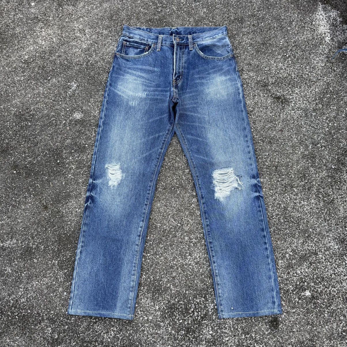 Jean VINTAGE GU DENIM STRAIGHT FADED RIPPEP JEAN PANTS Size US 30 / EU 46 - 1 Thumbnail