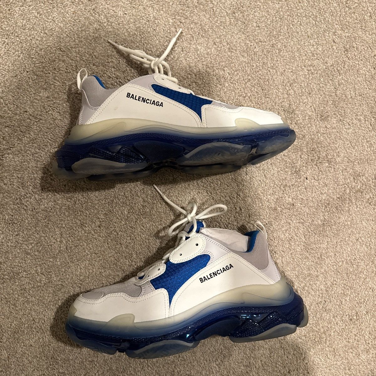 Balenciaga Balenciaga Triple S 'Clear Sole - White Blue' Size US 11 / EU 44 - 2 Thumbnail