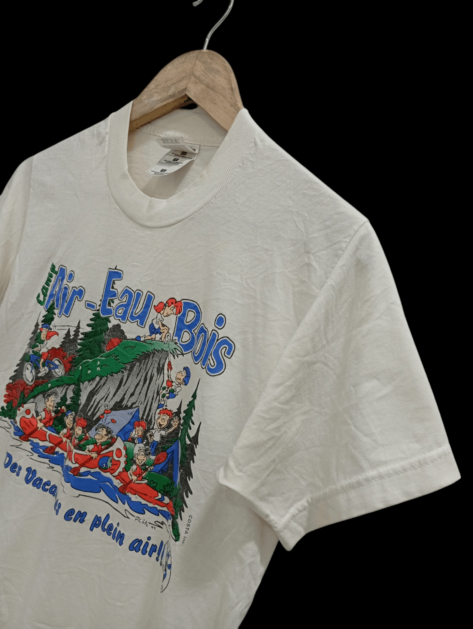 Fruit Of The Loom × Vintage 🔥🔥Vintage 90s Camp Air - Eau Bois T-Shirt Size US S / EU 44-46 / 1 - 6 Thumbnail