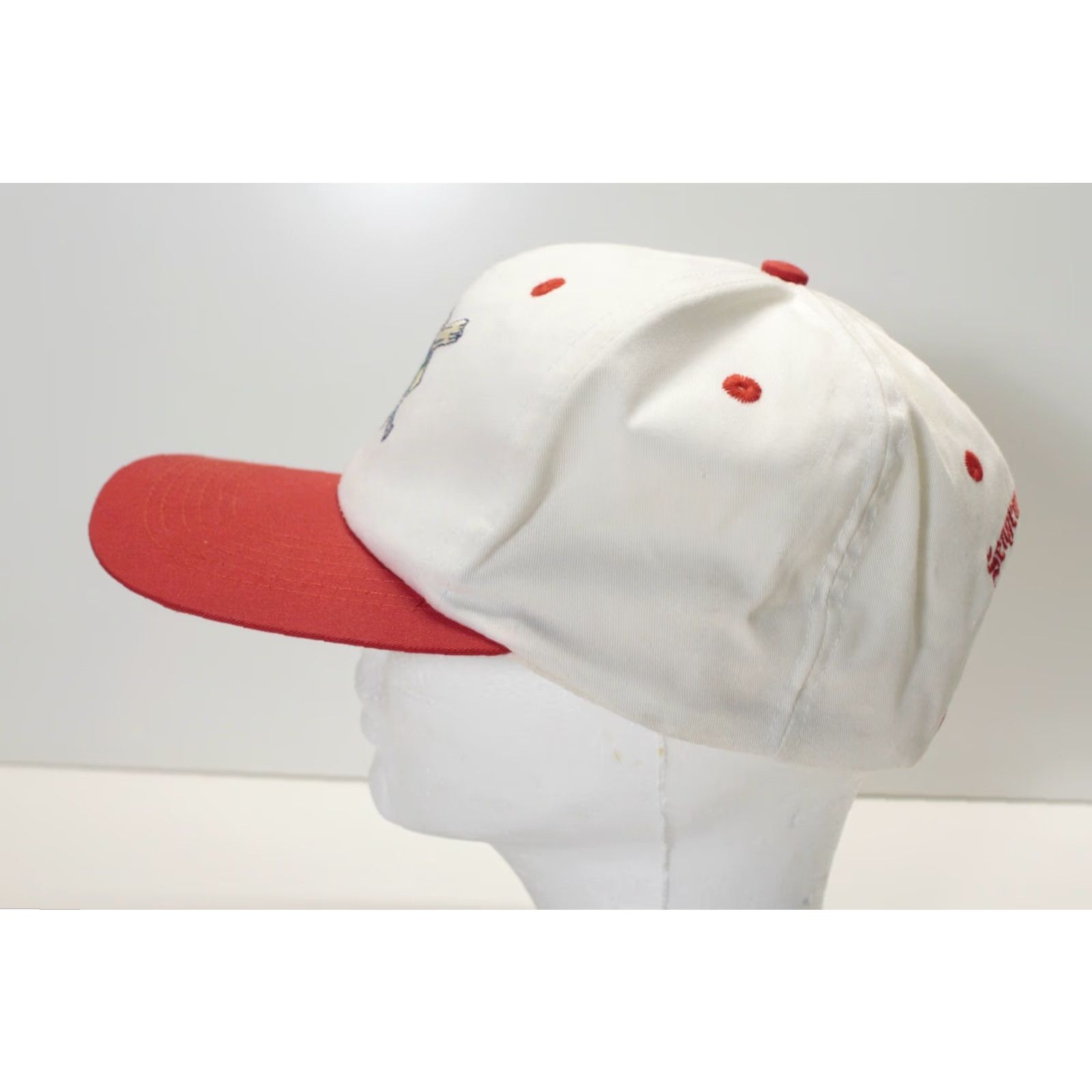 Vintage VINTAGE Seagram’s 7 Crown Baseball Bat White Red Snapback Hat Unbranded One Size Unisex Adults Snapback Adjustable White Hat Size ONE SIZE - 2 Thumbnail