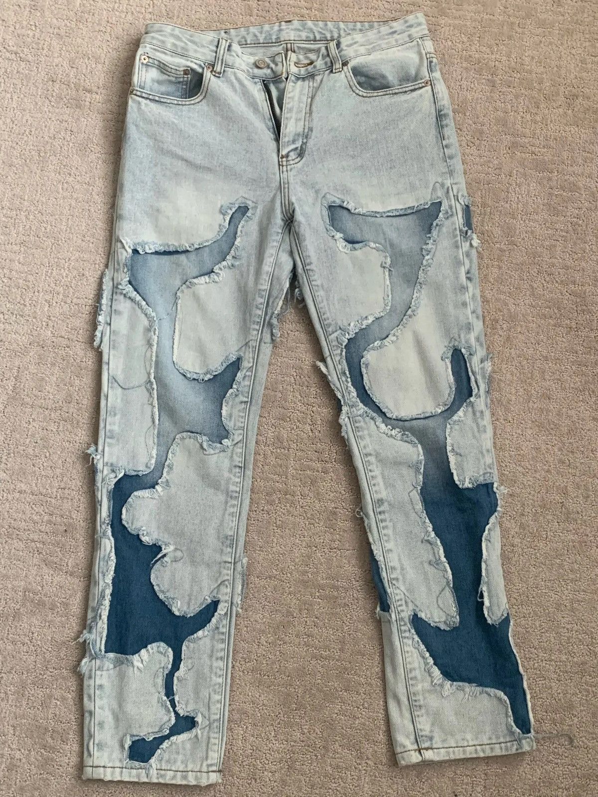Japanese Brand × Vintage Frayed Jeans High Street Vibe Ripped with Holes Retro Style Size US 30 / EU 46 - 15 Thumbnail