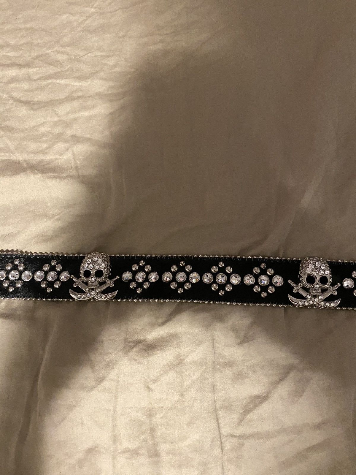 B.B. Simon BB SIMON DEADSTOCK PONY FUR SKULL BELT Size 38 - 3 Thumbnail
