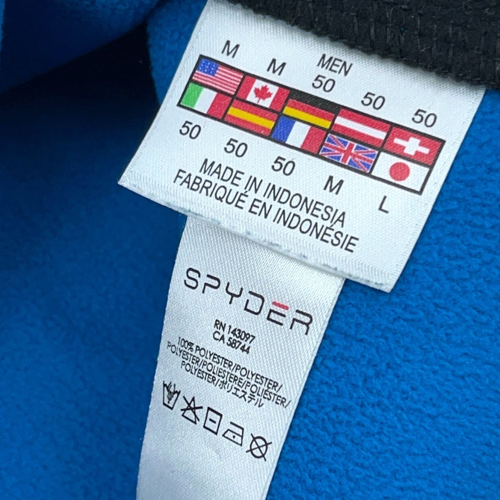 Spyder Spyder Jacket Men Medium Blue Black Pullover Thermal Waffle Knit Sweater B4* Size US M / EU 48-50 / 2 - 6 Thumbnail