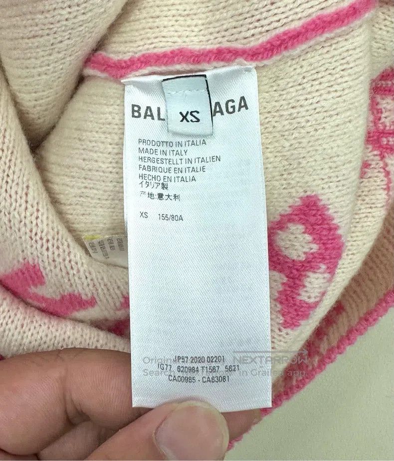 Balenciaga Balenciaga Pink Barrage Printed Open Cardigan Size US XS / EU 42 / 0 - 4 Thumbnail
