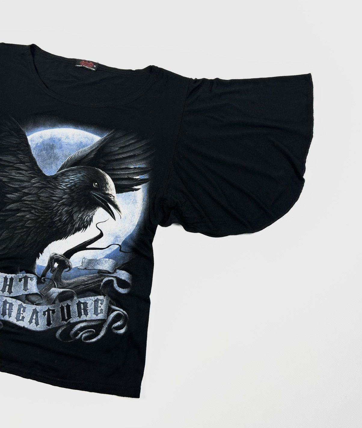 Vintage Y2k Spiral Gothic Crow Top Tshirt Avant Garde Size M / US 6-8 / IT 42-44 - 2 Thumbnail