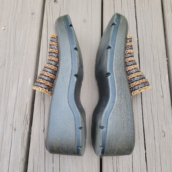 Vintage Vintage 90s y2k Bratz Brown Leather Woven Chunky Wedge Platf Size US 8 / IT 38 - 2 Thumbnail