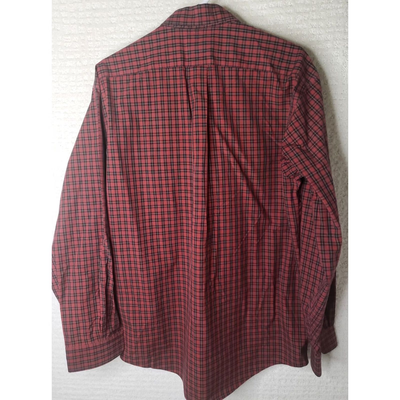 Vintage LL Bean Shirt Mens L/S Button-Up Plaid Red Black Yellow Wrinkle Resistant M-Regular Vintage No Size US M / EU 48-50 / 2 - 5 Thumbnail