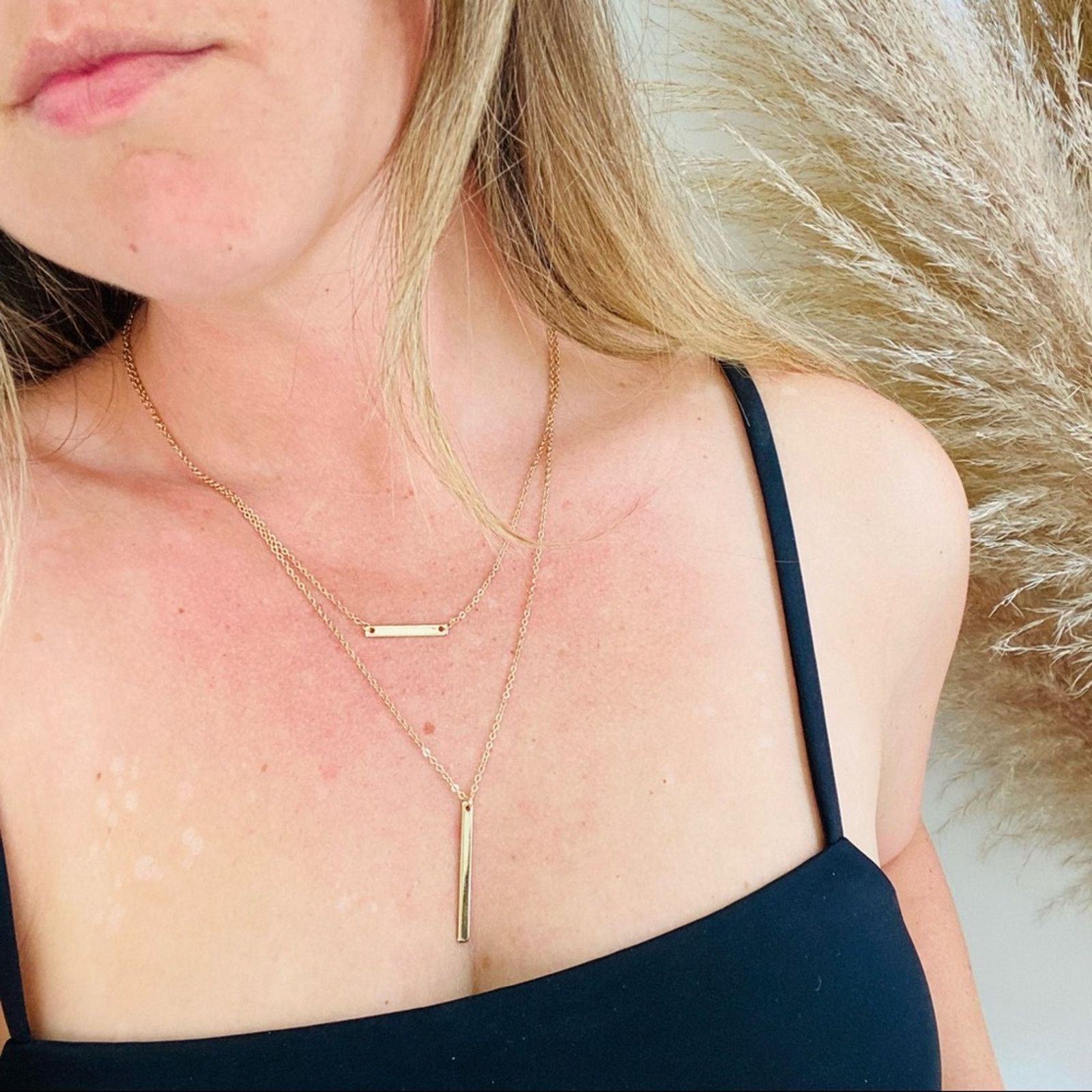 Nordstrom NEW NORDSTROM REVOLVE Gold Bar Multi Choker Necklace Jewelry Size ONE SIZE - 1 Thumbnail