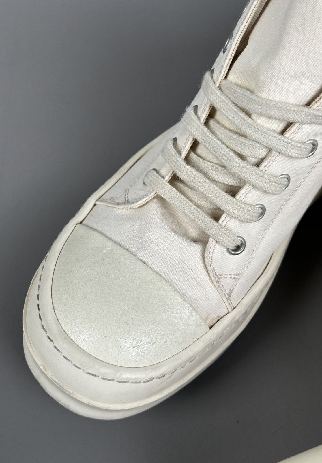 Rick Owens Rick Owens - Drkshdw Ramones Low Logo Patch - White Size US 7.5 / EU 40-41 - 7 Thumbnail