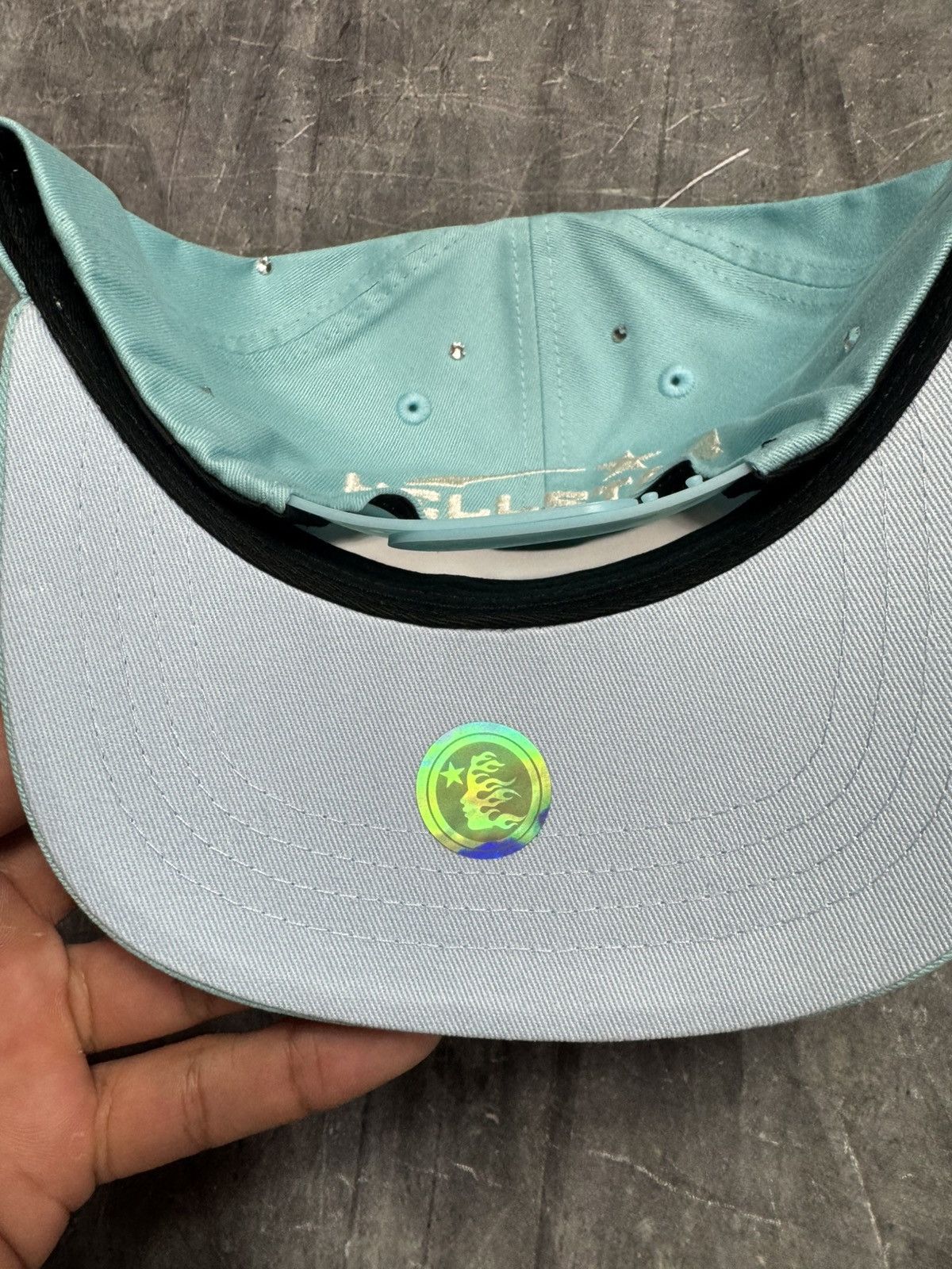 HELLSTAR Hellstar Logo with Rhinestones Snapback Hat in Baby Blue Size ONE SIZE - 6 Thumbnail