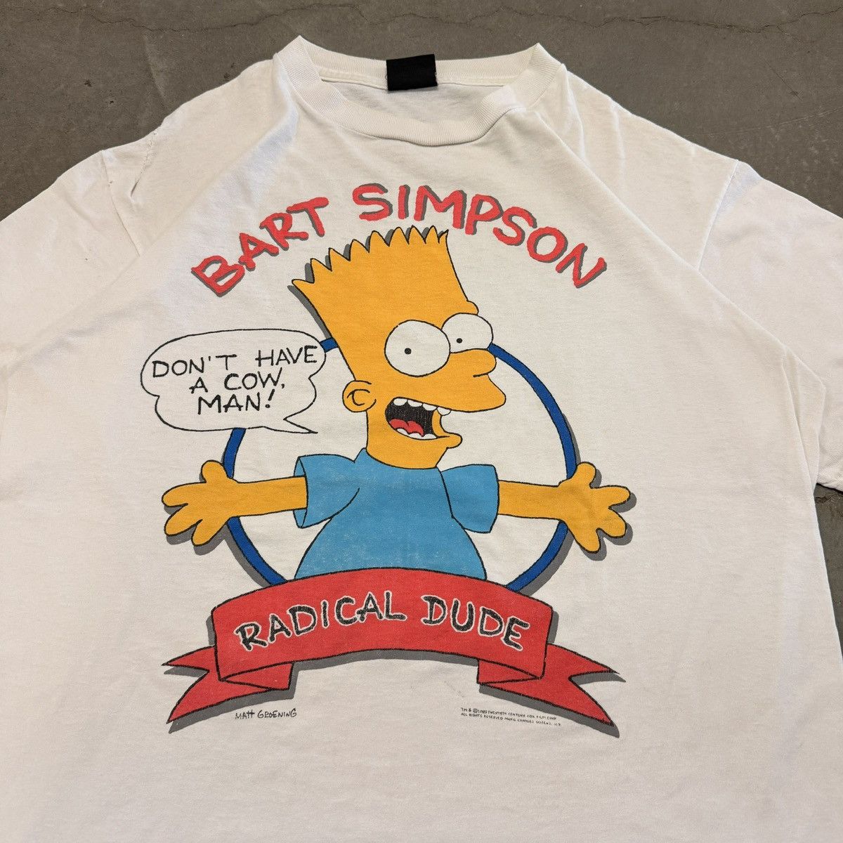 The Simpsons Vintage 1989 Radical Dude Bart Simpson, The Simpsons, Tee Size US XL / EU 56 / 4 - 3 Thumbnail