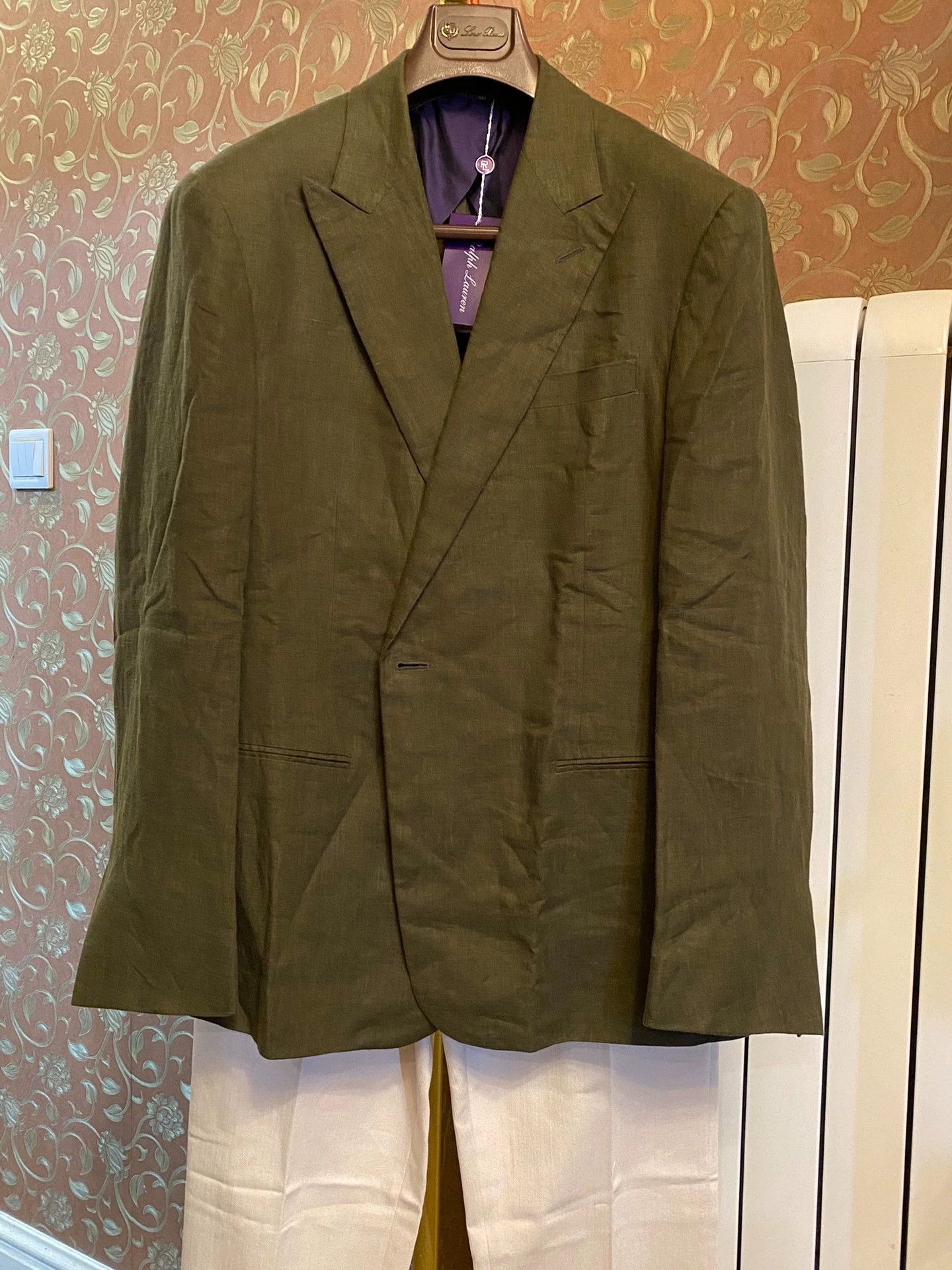 Ralph Lauren RL Purple Label Kent Italian Linen Dress Jacket 44 Size 44R - 2 Thumbnail