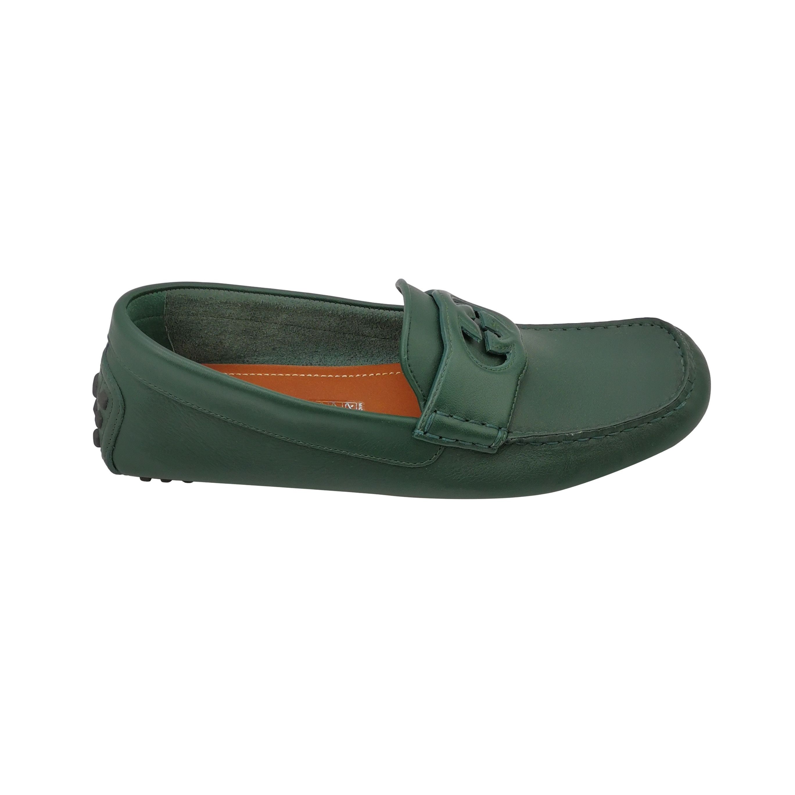 Gucci Gucci Green Leather Interlocking G Loafers Size 41 Size US 8 / EU 41 - 1 Thumbnail