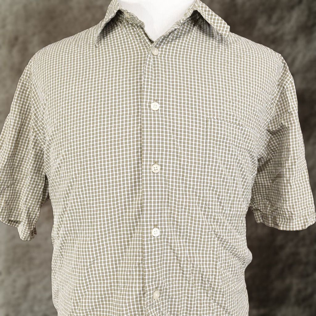 Eddie Bauer Vintage Eddie Bauer Short Sleeve Check Button-Up Shirt Mens XL Green Cotton Casual Size US XL / EU 56 / 4 - 1 Thumbnail