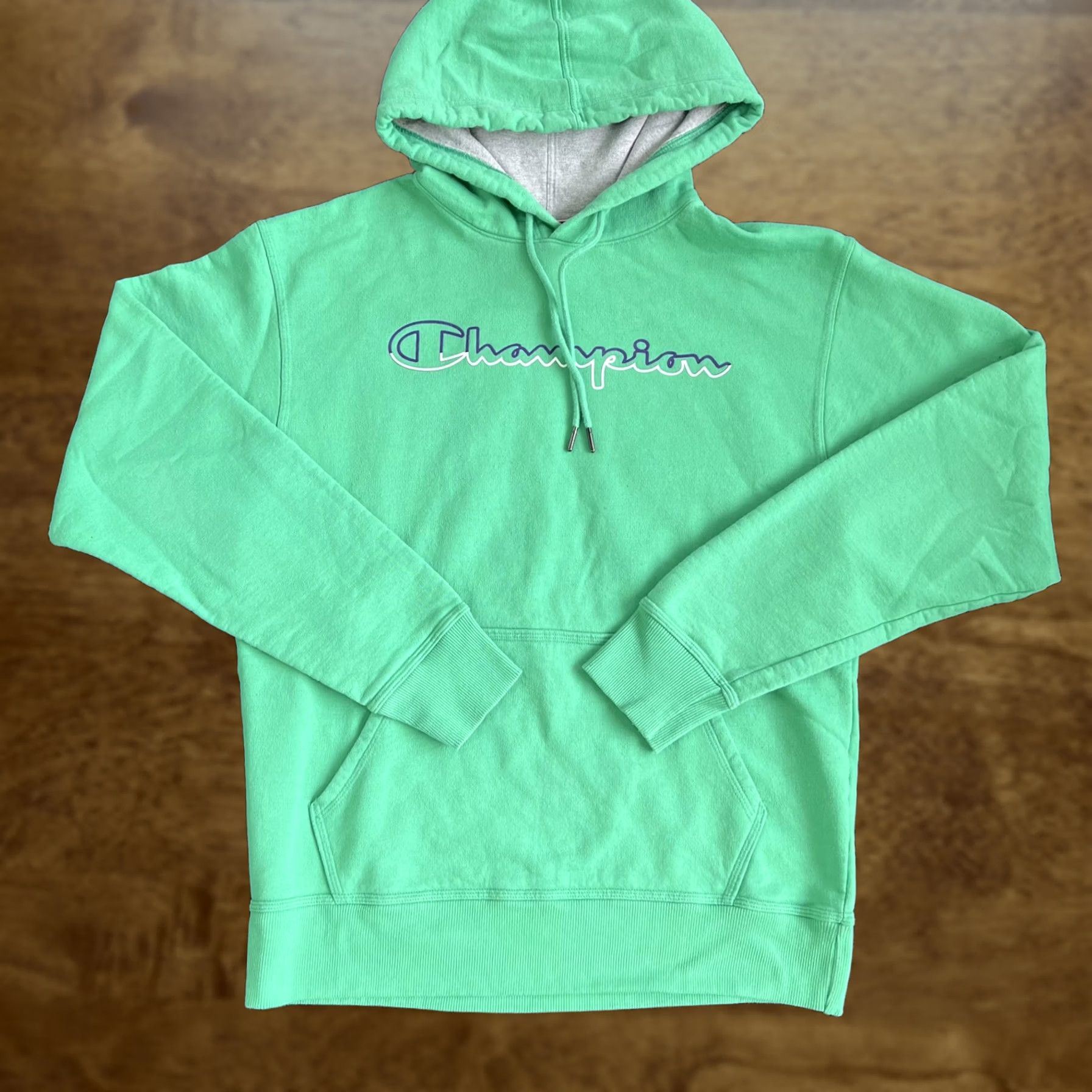 Champion Champion Hoodie Mens Medium Green Logo Fleece Pullover Sweatshirt Athletic Size US M / EU 48-50 / 2 - 1 Thumbnail