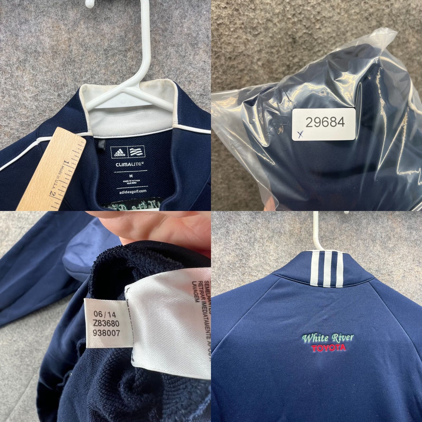 Adidas VINTAGE Adidas Sweater Mens M Blue 1/4 Zip Golf Haven Tournament 2014 White River Size US M / EU 48-50 / 2 - 8 Thumbnail