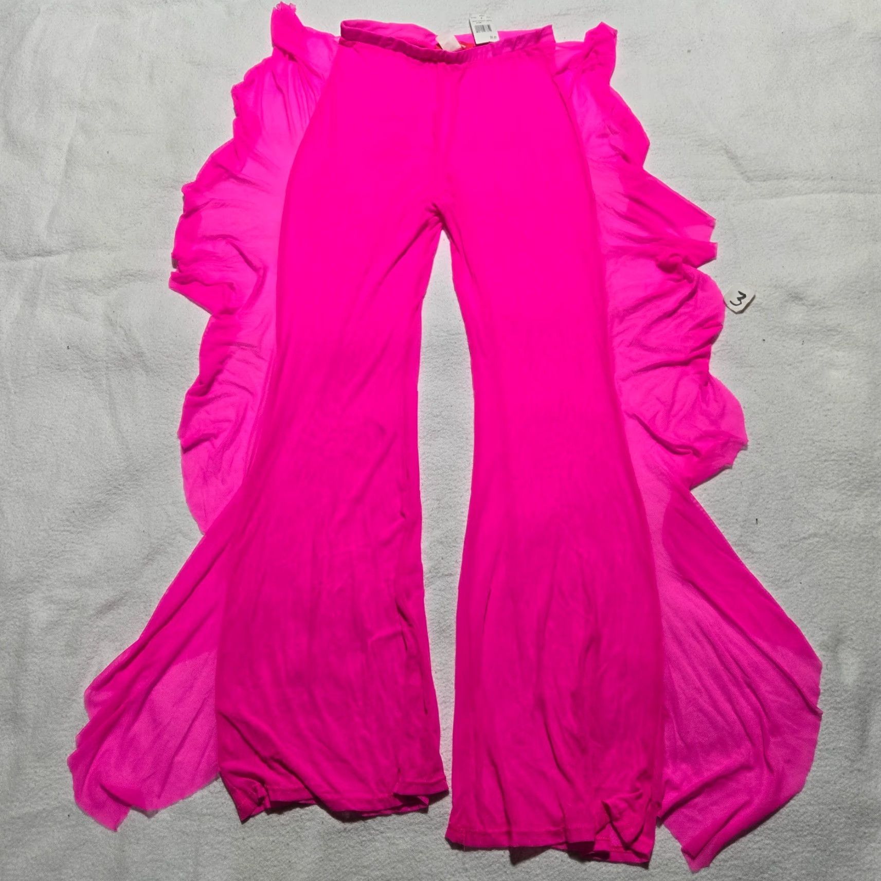 Rainbow Rainbow Pants Women's L Pink High Waist Sheer Sweatpants 96% Polyester 4% Spandex Regular Straight Men/Women? Size 36" / US 14 / IT 50 - 2 Thumbnail