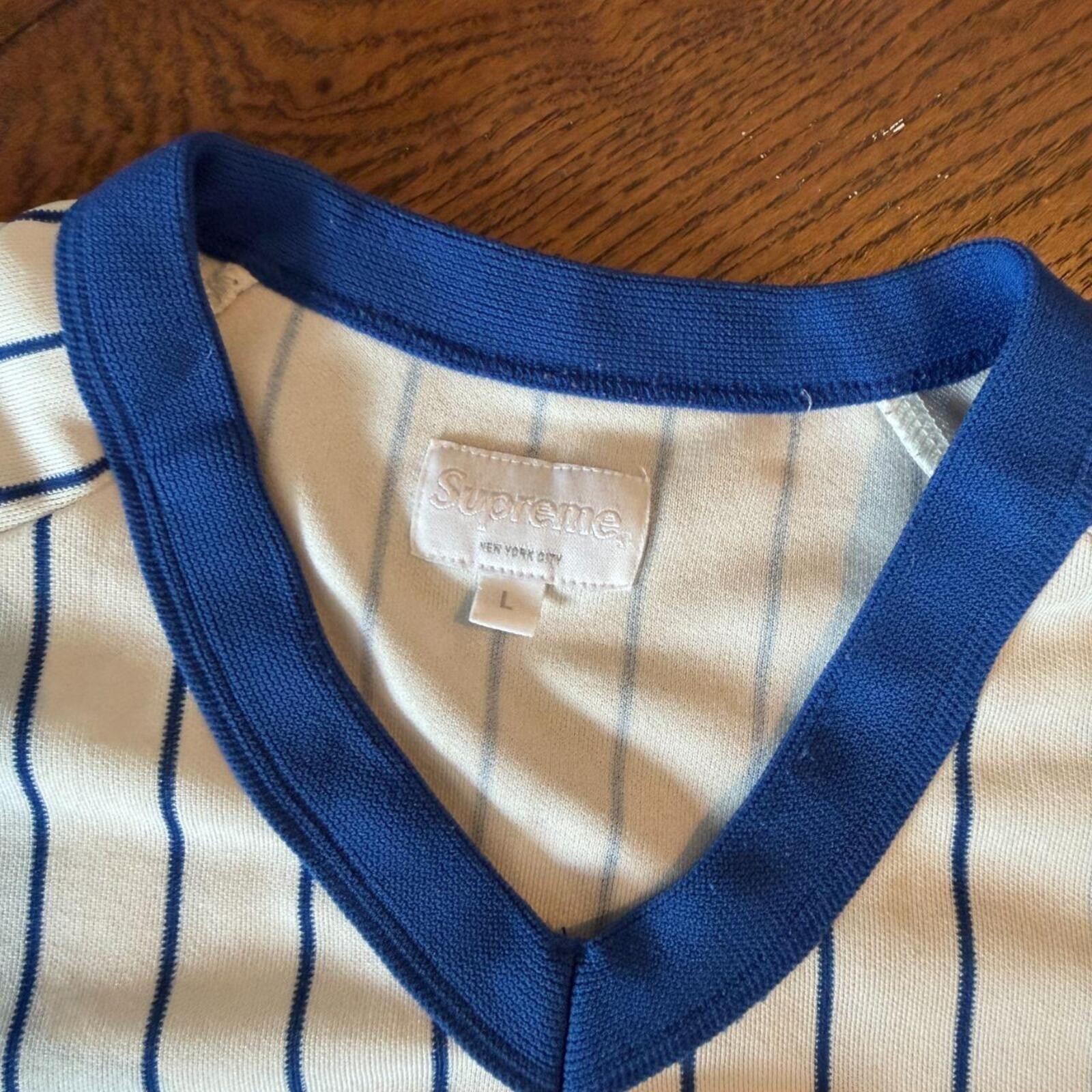 Supreme Supreme AD Baseball Jersey White/Blue Size US L / EU 52-54 / 3 - 3 Thumbnail