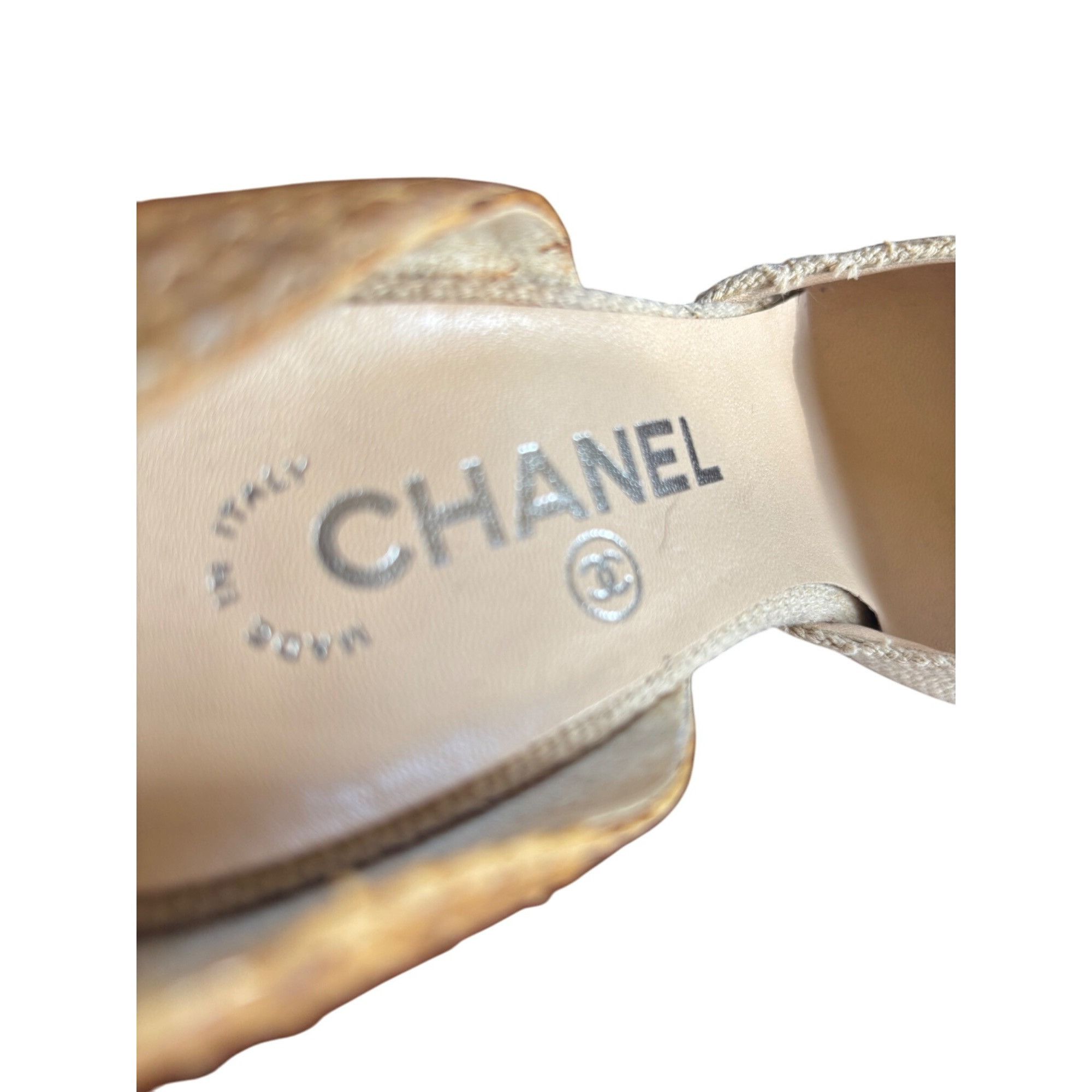 Chanel Chanel Womens DOrsay Pointed Toe Pumps Yellow/Beige Snake Pr Size US 9 / IT 39 - 6 Thumbnail