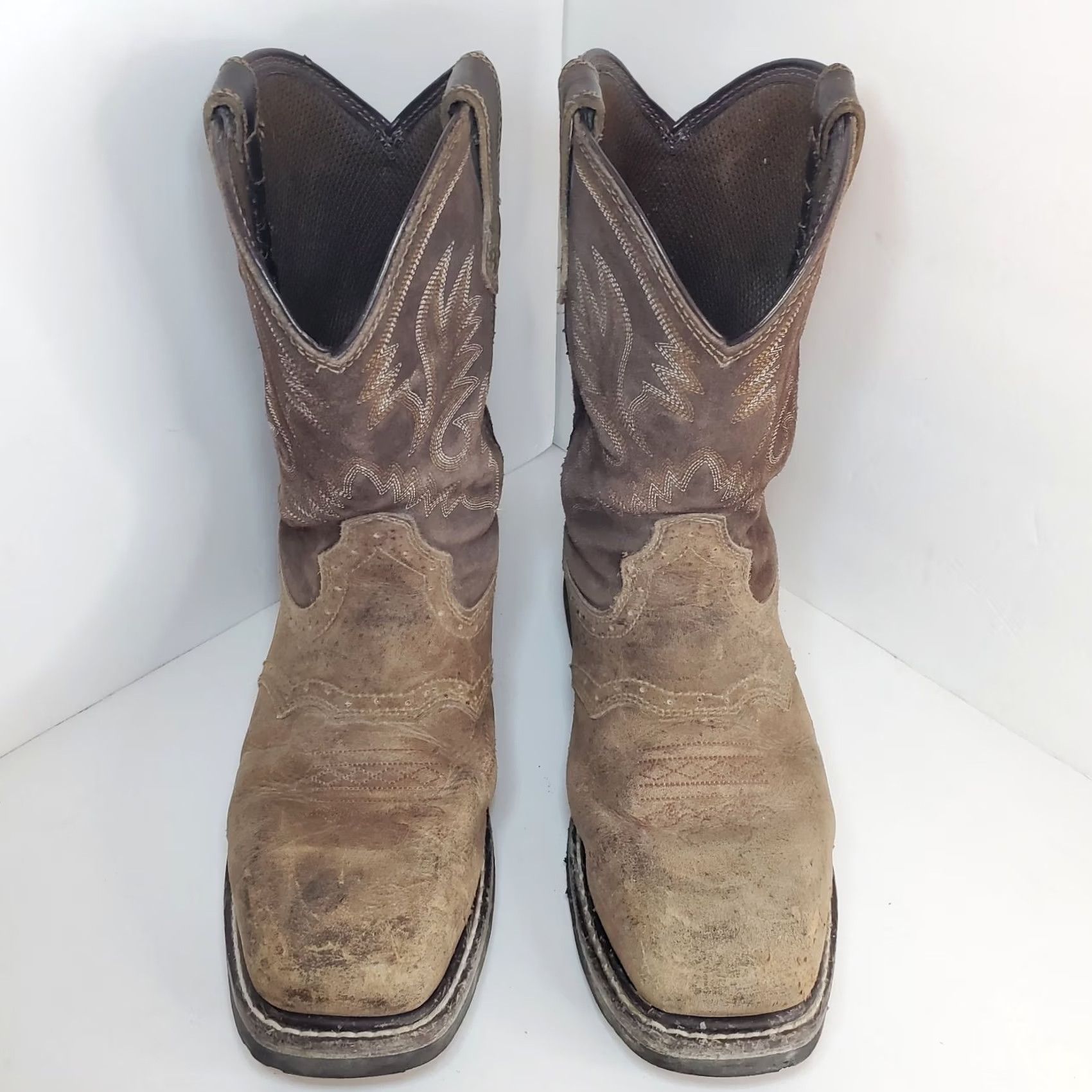 Vintage HISEA NINGO Mens 11M Steel Toe Western Work Boots Waterproof Cowboy Boot Square Size US 11 / EU 44 - 3 Thumbnail