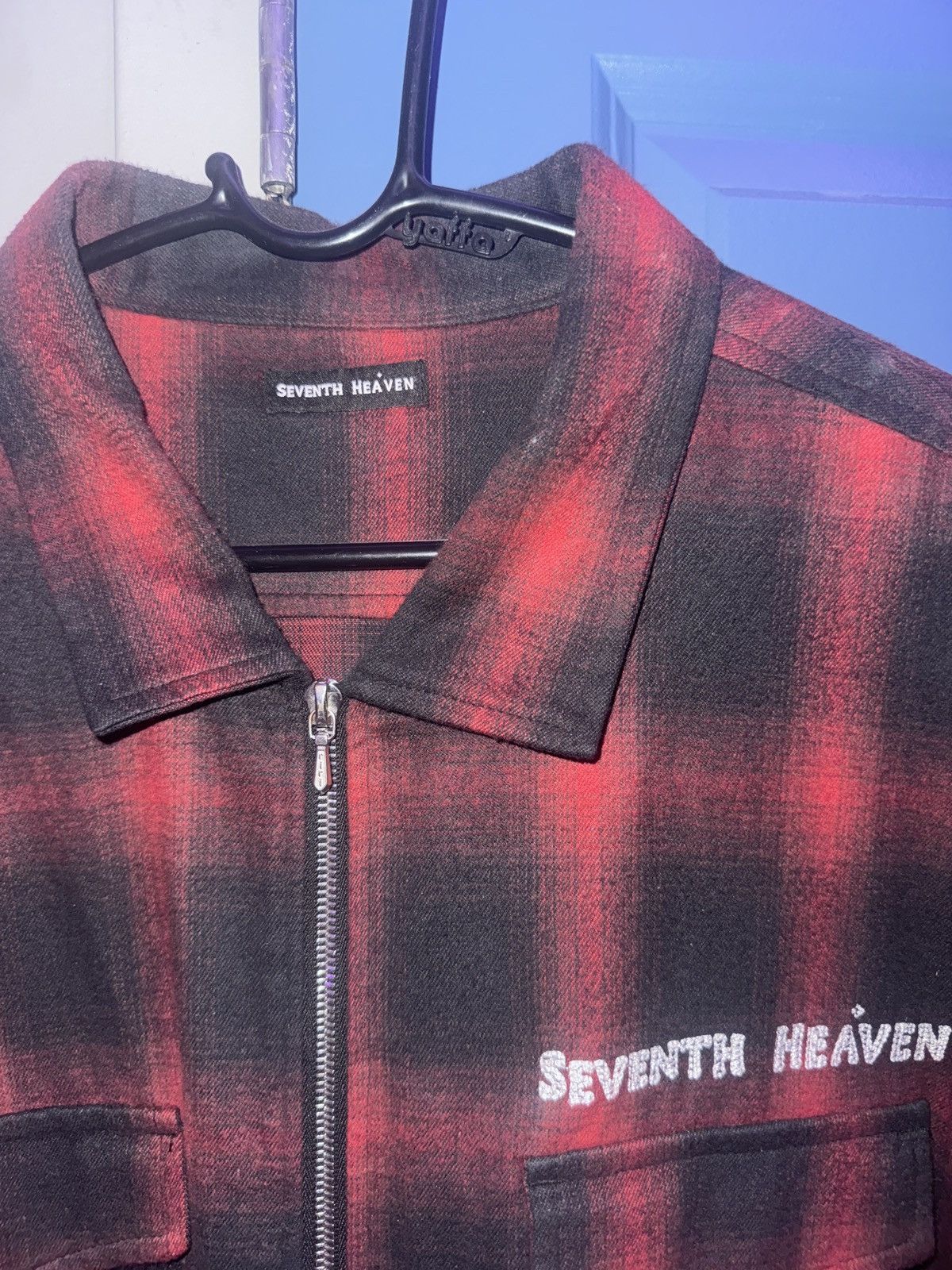 Seventh Heaven Seventh Heaven FW 20 Zip Up Plaid Flannel RED/BLACK Size US XL / EU 56 / 4 - 5 Thumbnail