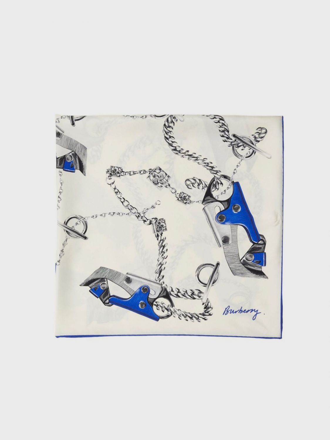 image of Burberry Scarf Woman Blue, Women's
