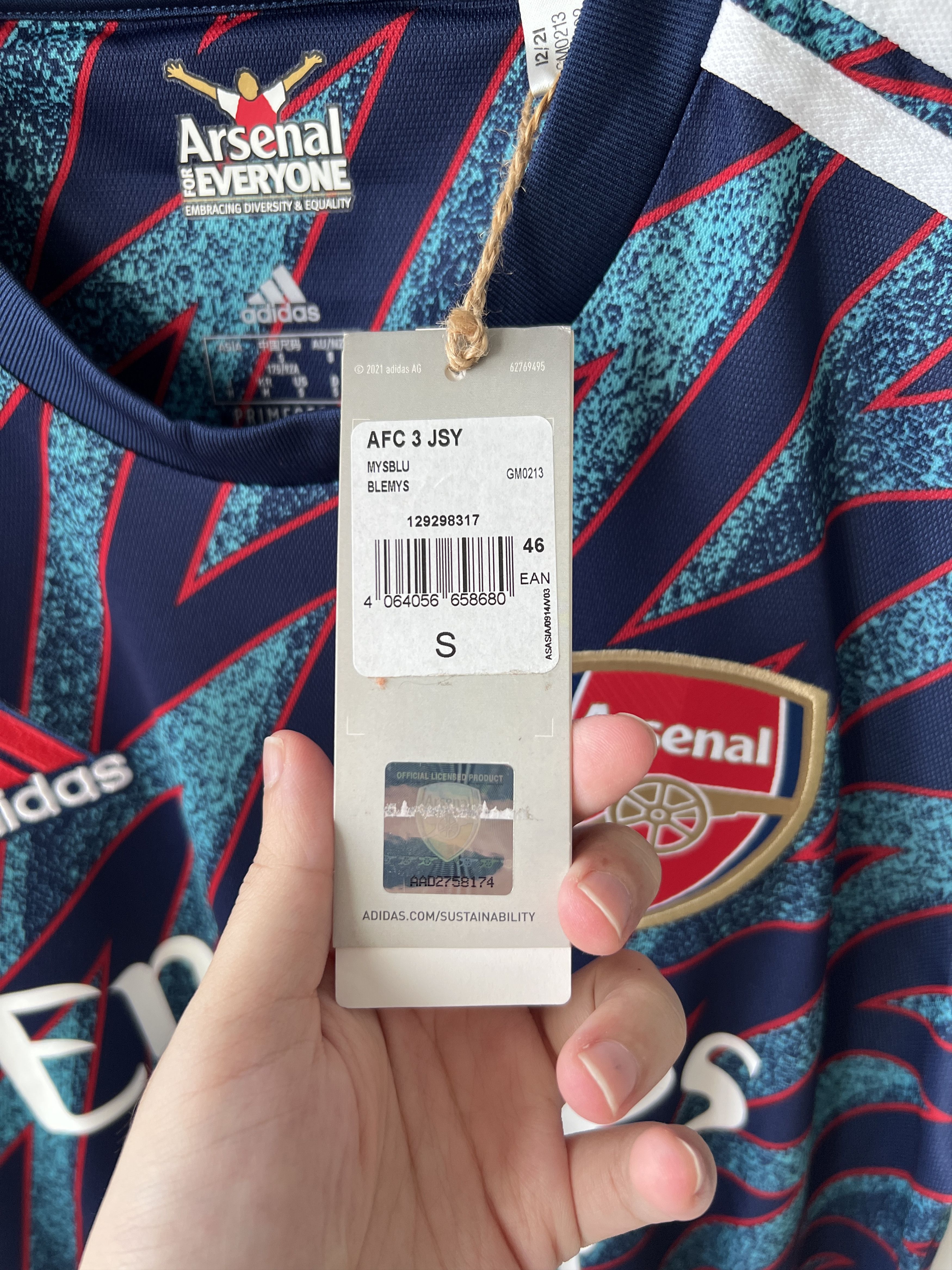 Adidas (S) Arsenal 2021-22 Third Kit (NEW) Size US S / EU 44-46 / 1 - 5 Thumbnail