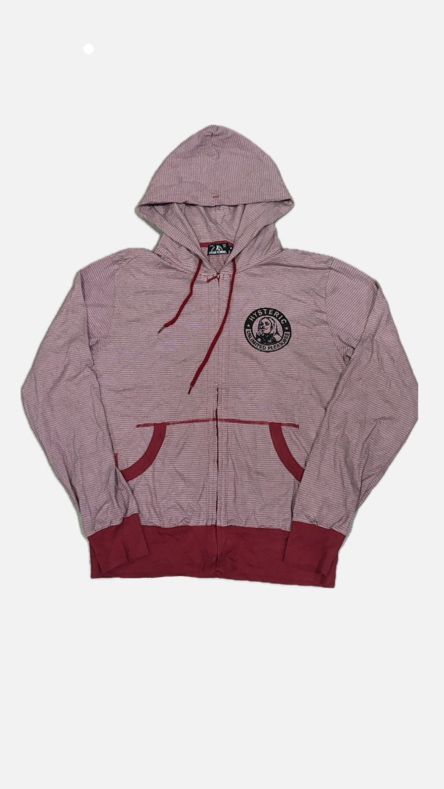Hysteric Glamour × Japanese Brand × Vintage Hysteric Glamour Red Stripped hoodie zipper Size M / US 6-8 / IT 42-44 - 2 Thumbnail