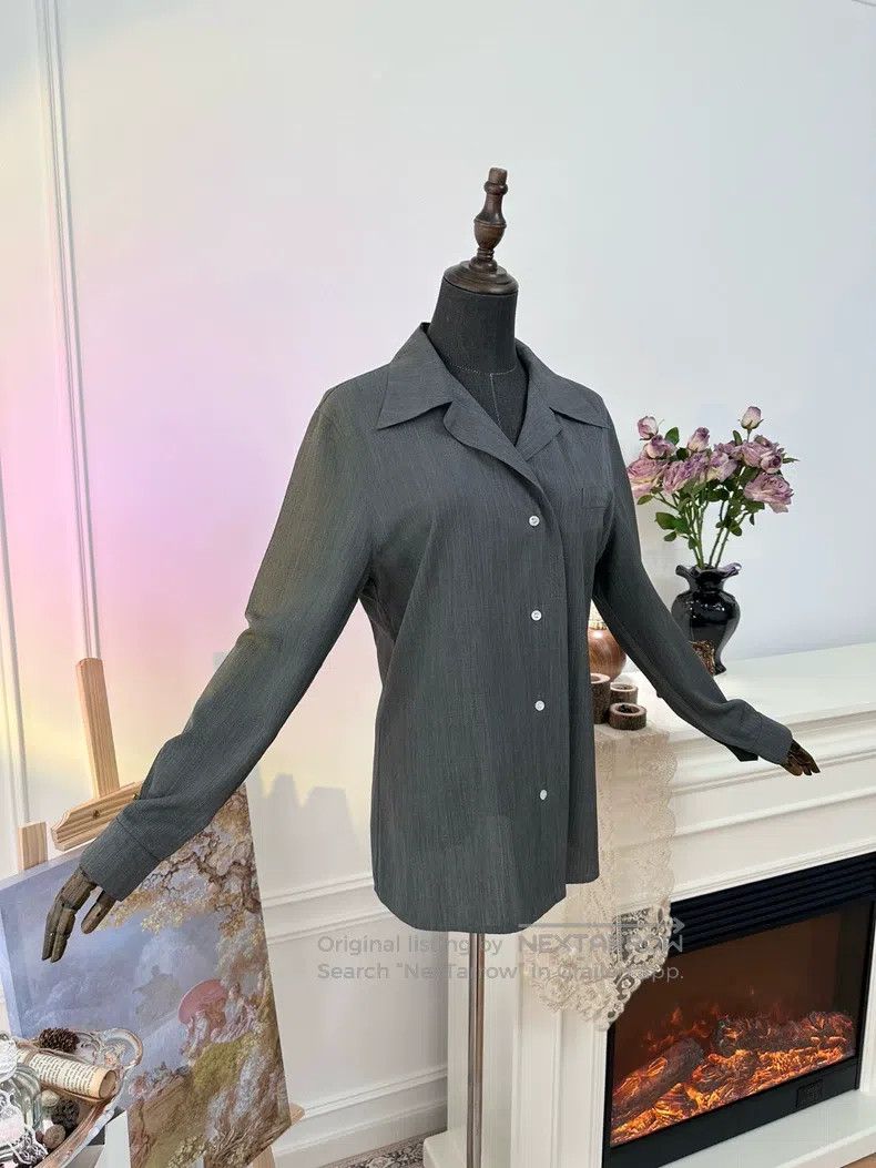Hermes Hermes Margiela Period Silk and Wool Shirt, Women's, Silve Size M / US 6-8 / IT 42-44 - 2 Thumbnail