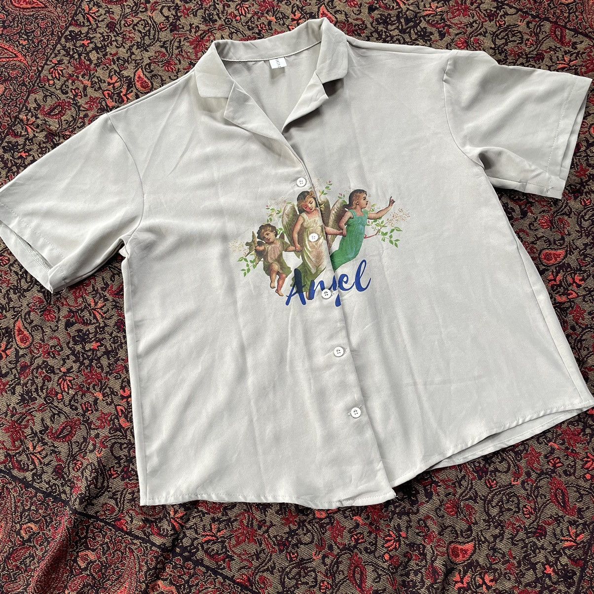 If Six Was Nine × Vintage Japanese Open Collar Silk Shirt Size M / US 6-8 / IT 42-44 - 2 Thumbnail