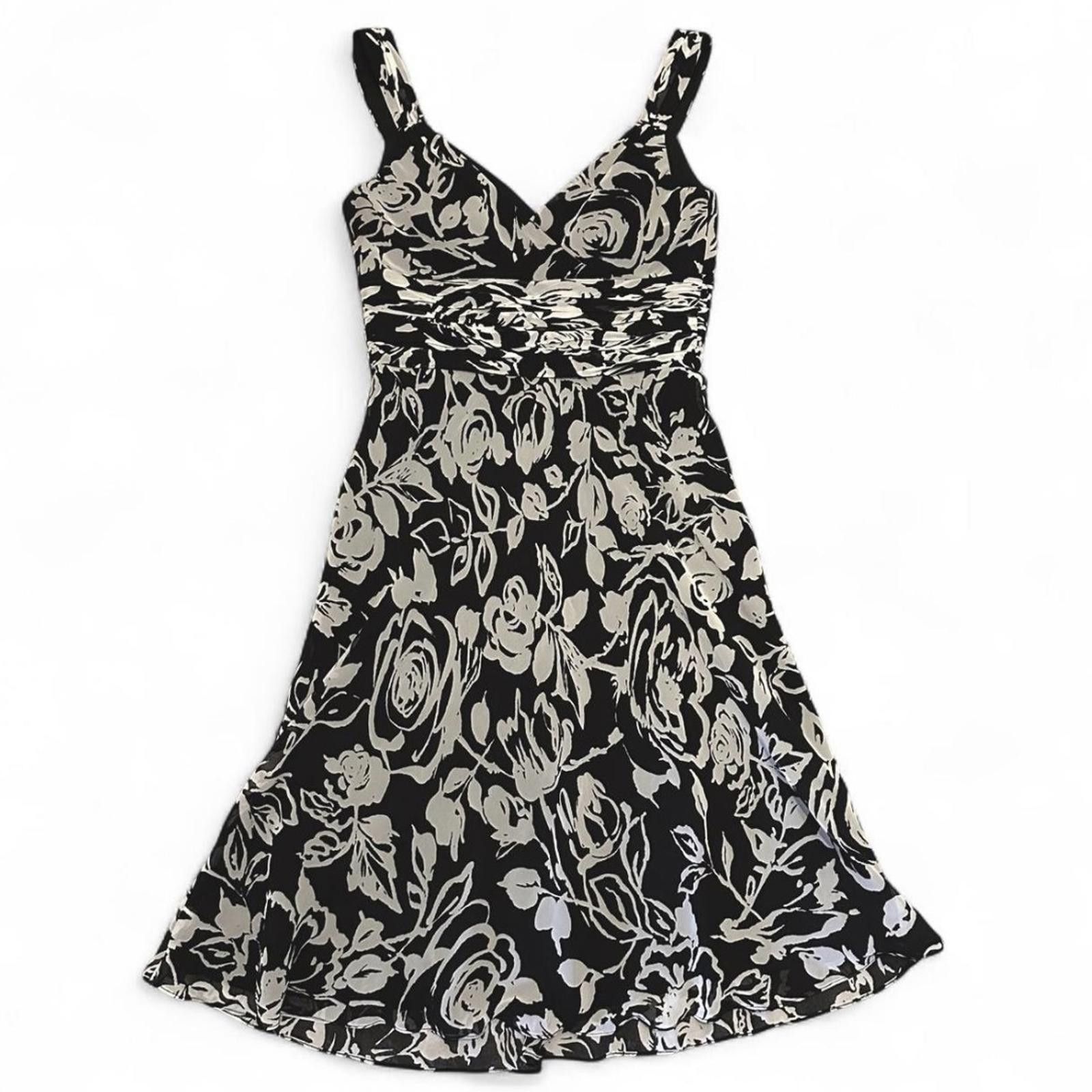 Ann Taylor Ann Taylor Dress Black White Floral Vintage Size S / US 4 / IT 40 - 2 Thumbnail