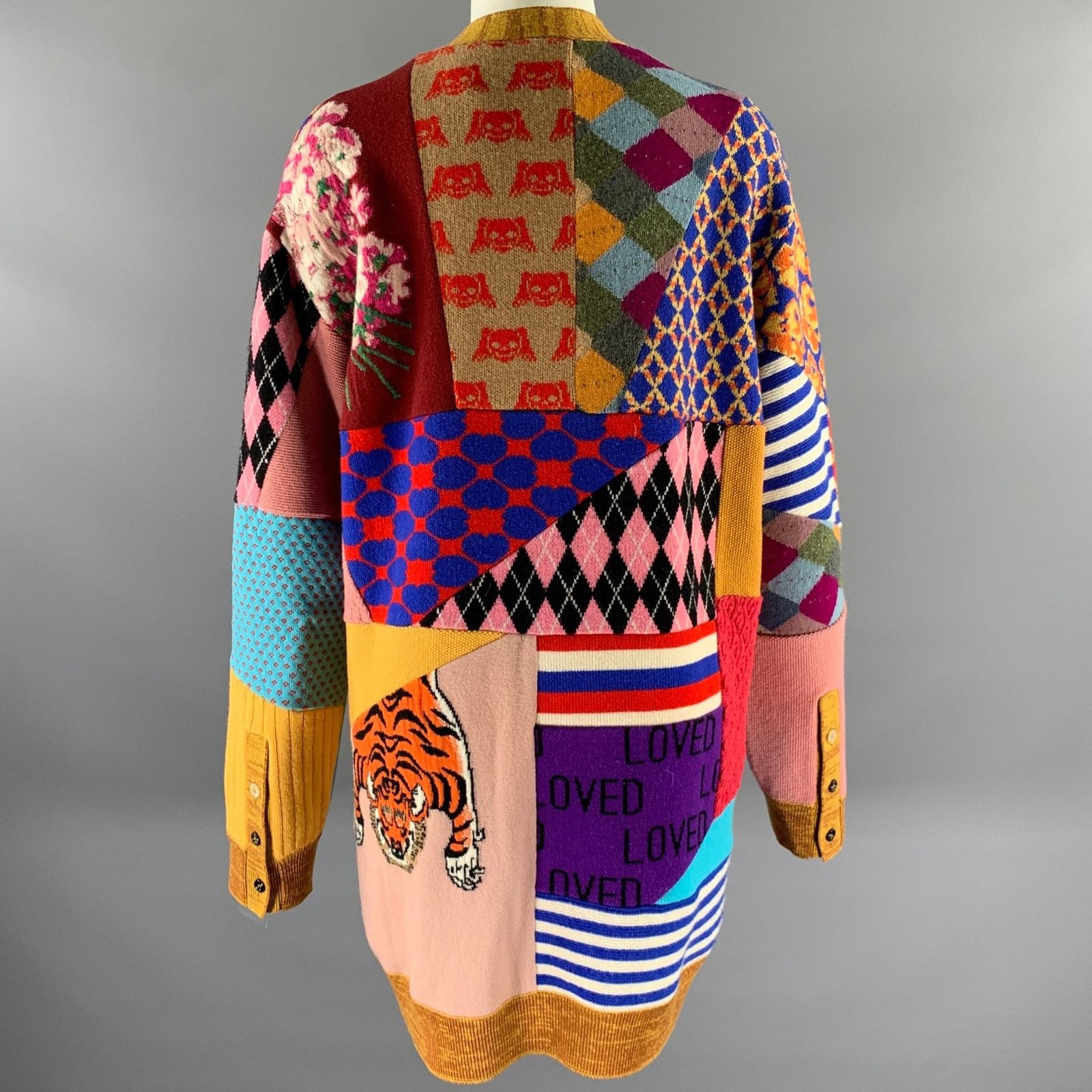 Gucci GUCCI Size XL Camel Wool Blend Patchwork Cardigan Size XL / US 12-14 / IT 48-50 - 4 Thumbnail