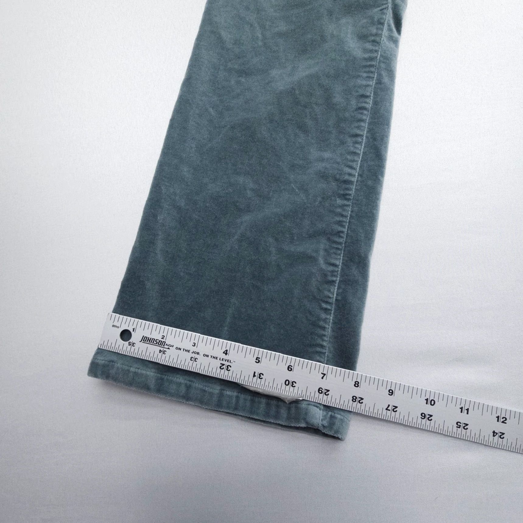 Velvet VINTAGE Ann Mashburn Velvet Flare Jeans Womens 29 Green Crop Stretch Velveteen 27" Insm Size 29" - 4 Thumbnail