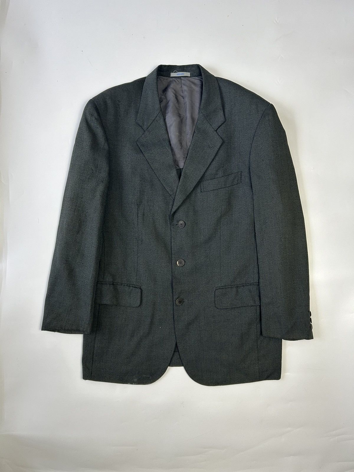 Designer × Kenzo KENZO SINGLE BREAST GREY BLAZER Size 40R - 1 Thumbnail