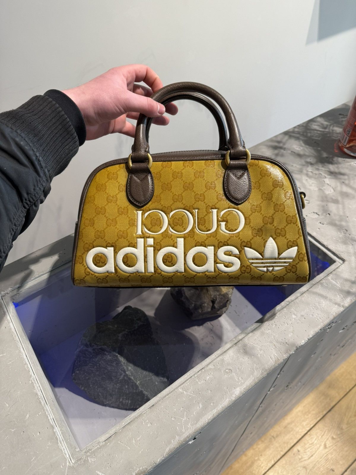 【Gucci X Adidas】 Mini Bag ★ バッグ コラボ GG Monogram Gucci Adidas X Mini Bag in Black | Lyst
