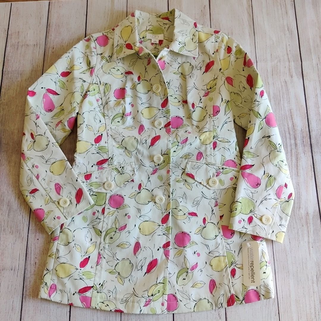 Loft apple print trench coat sz SP Size S / US 4 / IT 40 - 6 Thumbnail