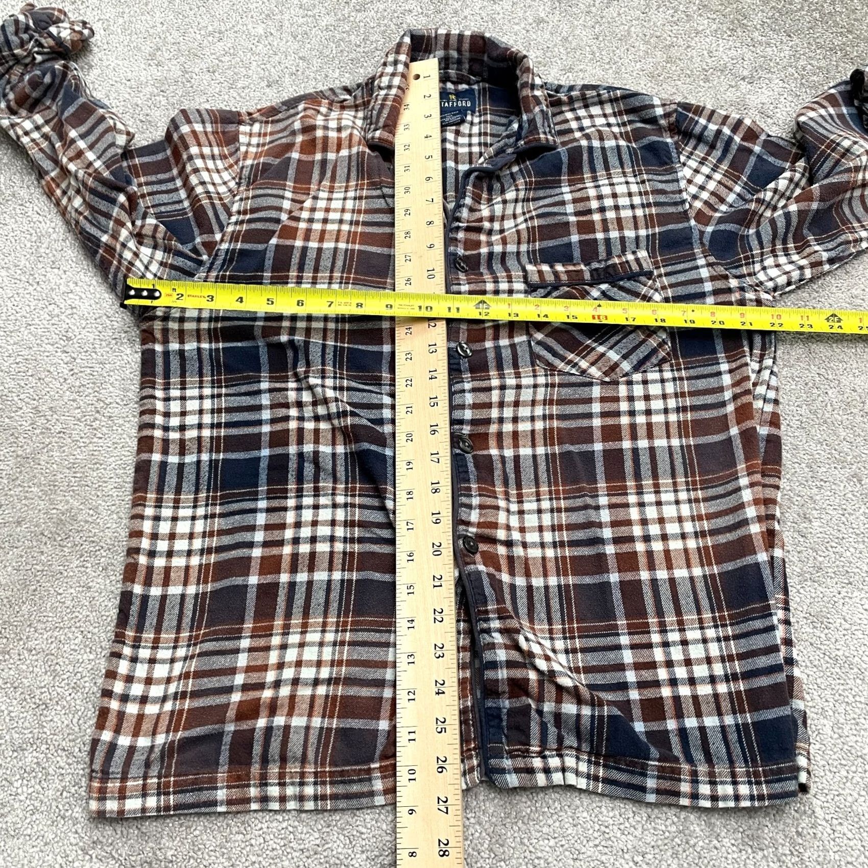 Stafford Stafford Top Mens M Flannel Sleepwear Pajama Multi Plaid Cotton Regular Size US M / EU 48-50 / 2 - 6 Thumbnail