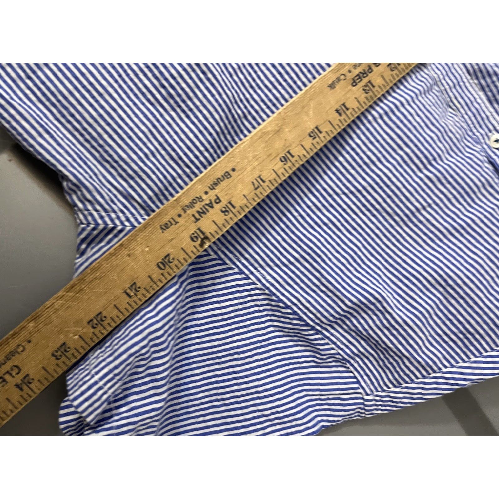 Denime Denim & Flower Ricky Singh Men's Large Blue White Striped Button Up Shirt Size US L / EU 52-54 / 3 - 5 Thumbnail
