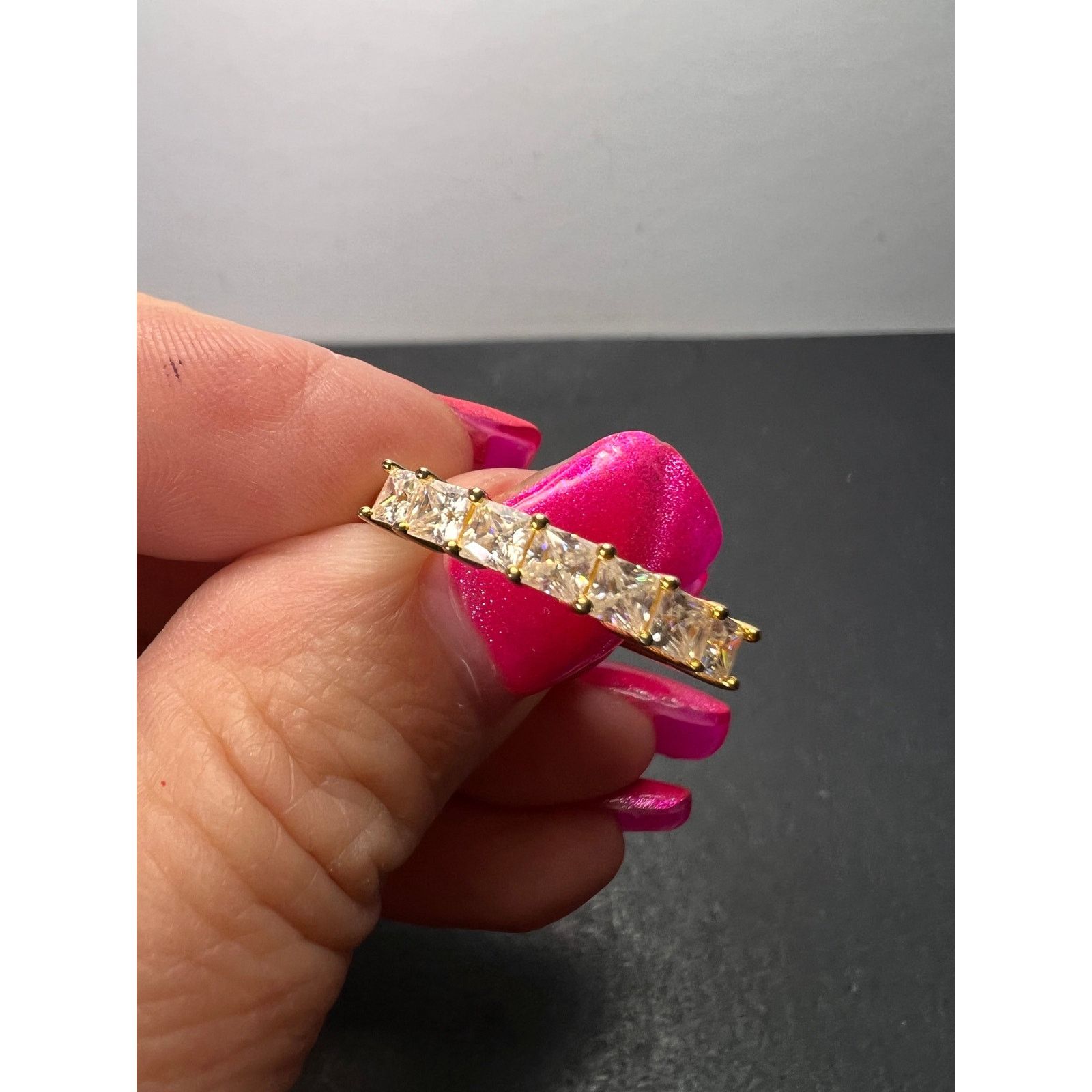 Other Moissanite 7 stone ring yg over sterling silver ring size 9 Size ONE SIZE - 4 Thumbnail